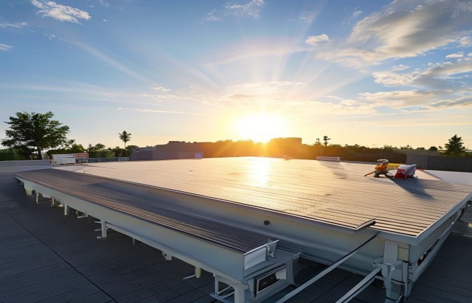 Commercial flat roof waterproofing project