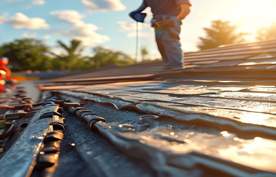 Waterproofing coating detail on roof surface